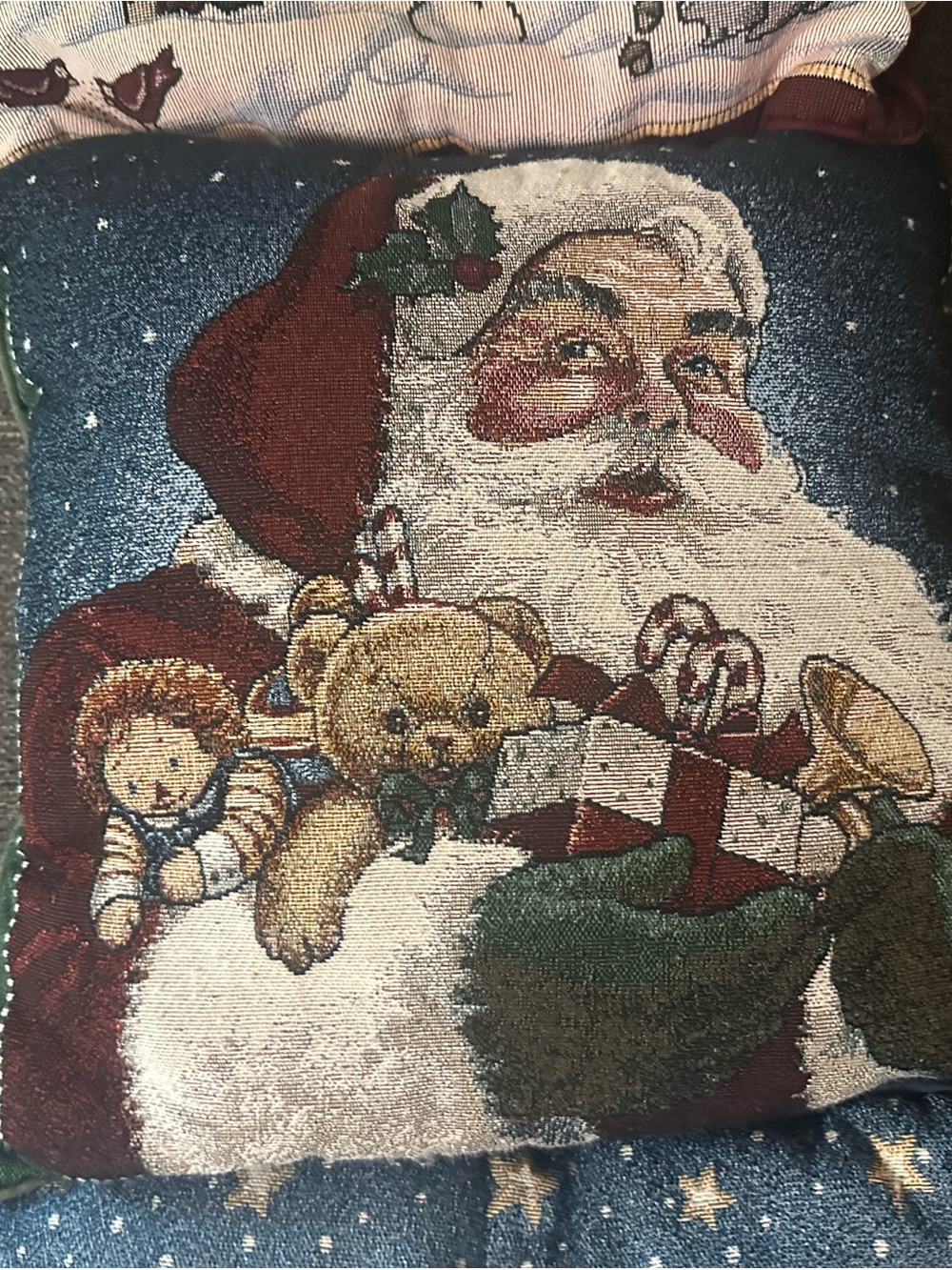 Vintage Holiday Santa Decorative Throw Pillow